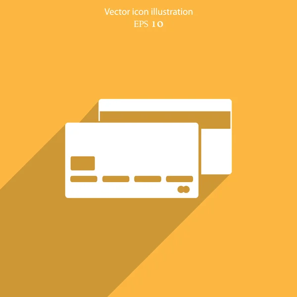 Vector bank kort web flat ikonen. — Stock vektor