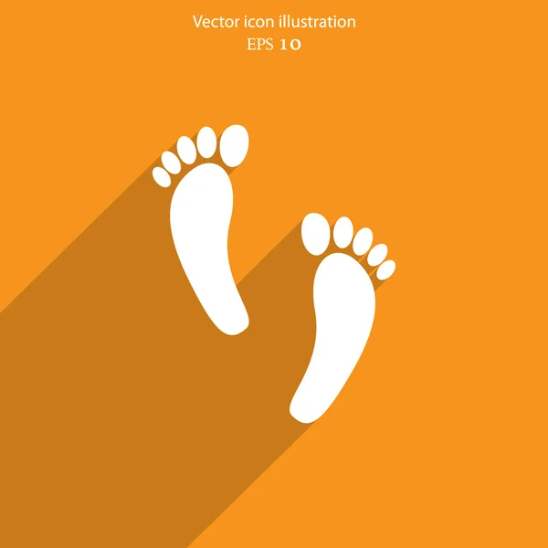 Vektor emberi láb nyomtatási web lapos ikon. — Stock Vector