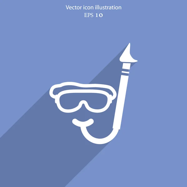 Vector máscara de mergulho e tubo web flat icon . — Vetor de Stock