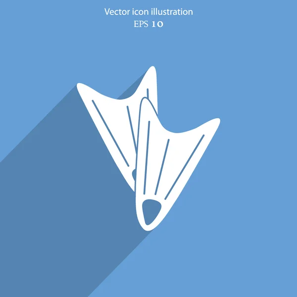 Potápěčské ploutve vektorové web ploché ikony. — Stockový vektor