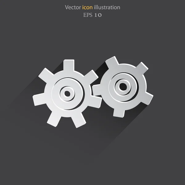 Vector icon of gears — Stock Vector