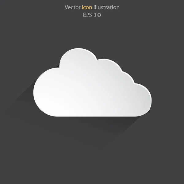 Wolk platte web pictogram. — Stockvector