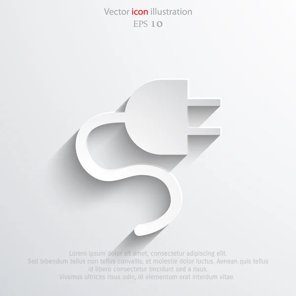 Vector electrical plug web icon — Stock Vector
