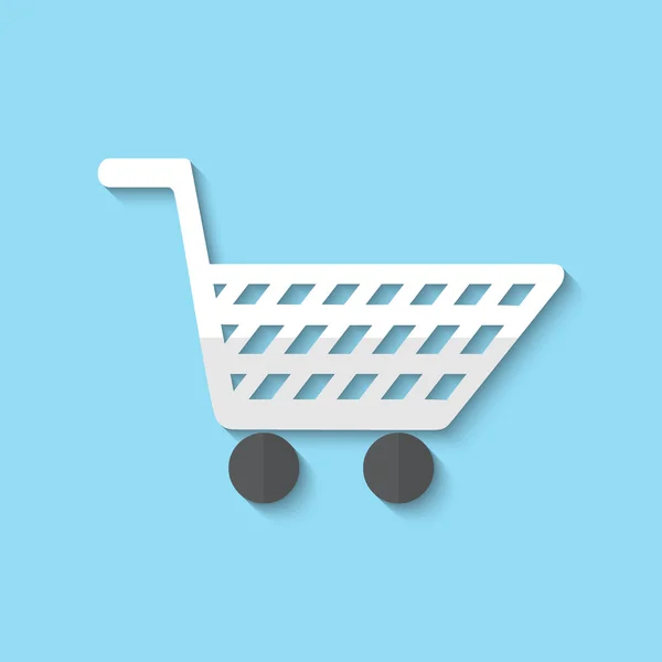 Vector shopping cart web flat icon. — Stock Vector