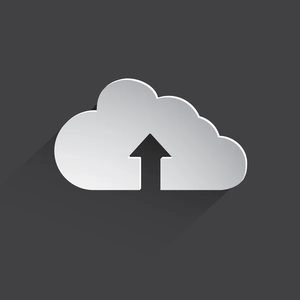 Wolk platte pictogram uploaden. — Stockfoto