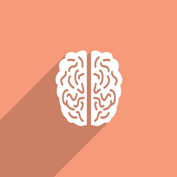 Düz insan beyni simgesi. — Stok fotoğraf