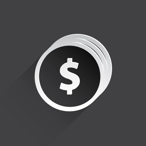 Coins with dollar sign web flat icon — Stock Photo, Image