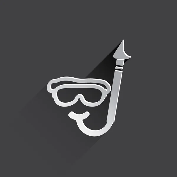 Tauchermaske und Rohrnetz flach Symbol. — Stockfoto