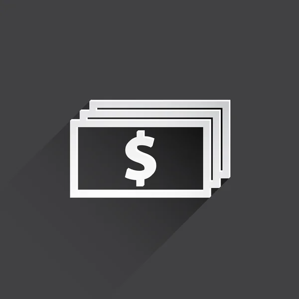 与美元符号 web 平面图标钞票 — 图库照片
