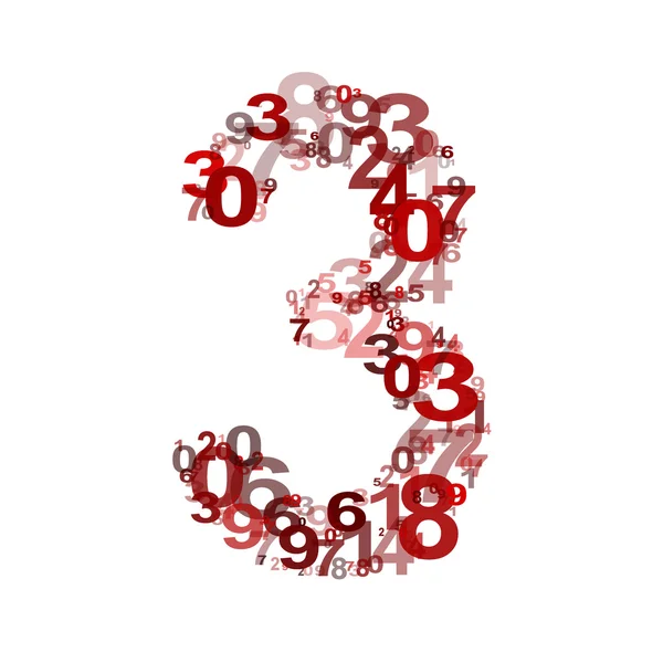 Διάνυσμα νούμερο τρία από αριθμούς. — Διανυσματικό Αρχείο
