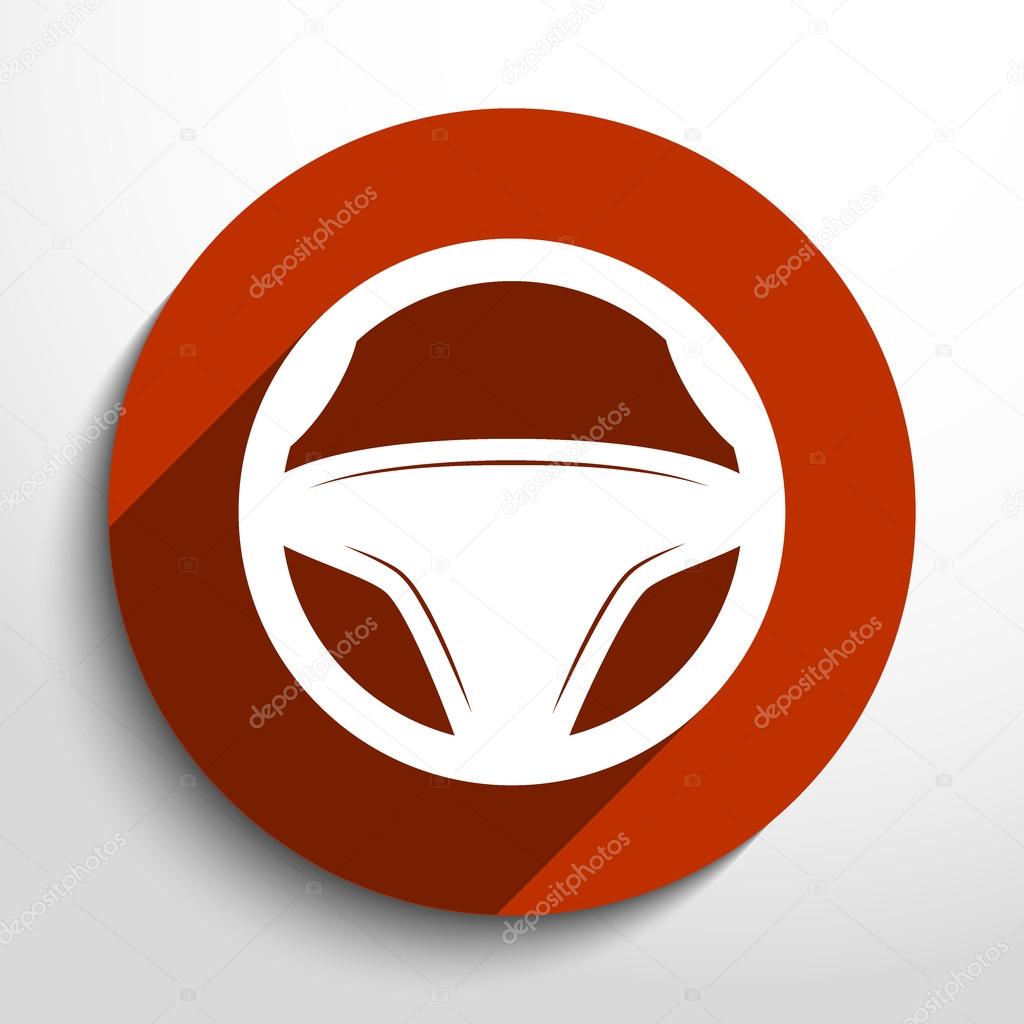 Vector steering wheel, web icon.