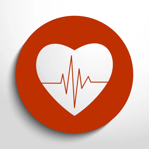 Καρδιογράφημα ή καρδιά ρυθμό ιατρική εικονίδιο του φορέα. — Διανυσματικό Αρχείο