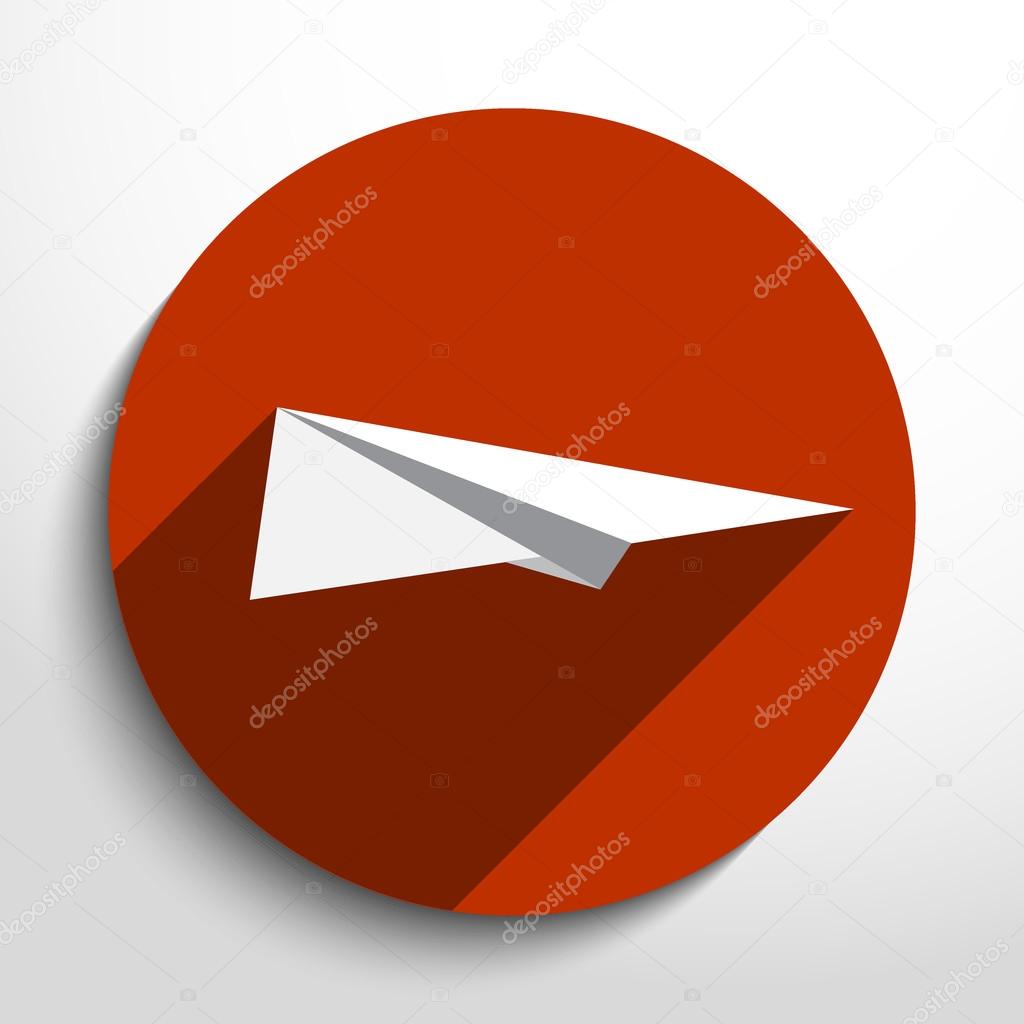 Vector flat paper plane web icon.