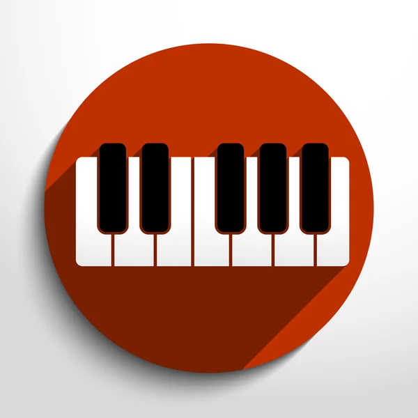 Vector piano teclas web ícone . — Vetor de Stock