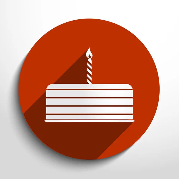 Vector birthday cake web icon. — Stock Vector