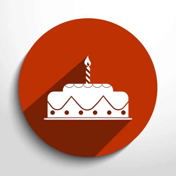 Vector pastel de cumpleaños icono web . — Vector de stock