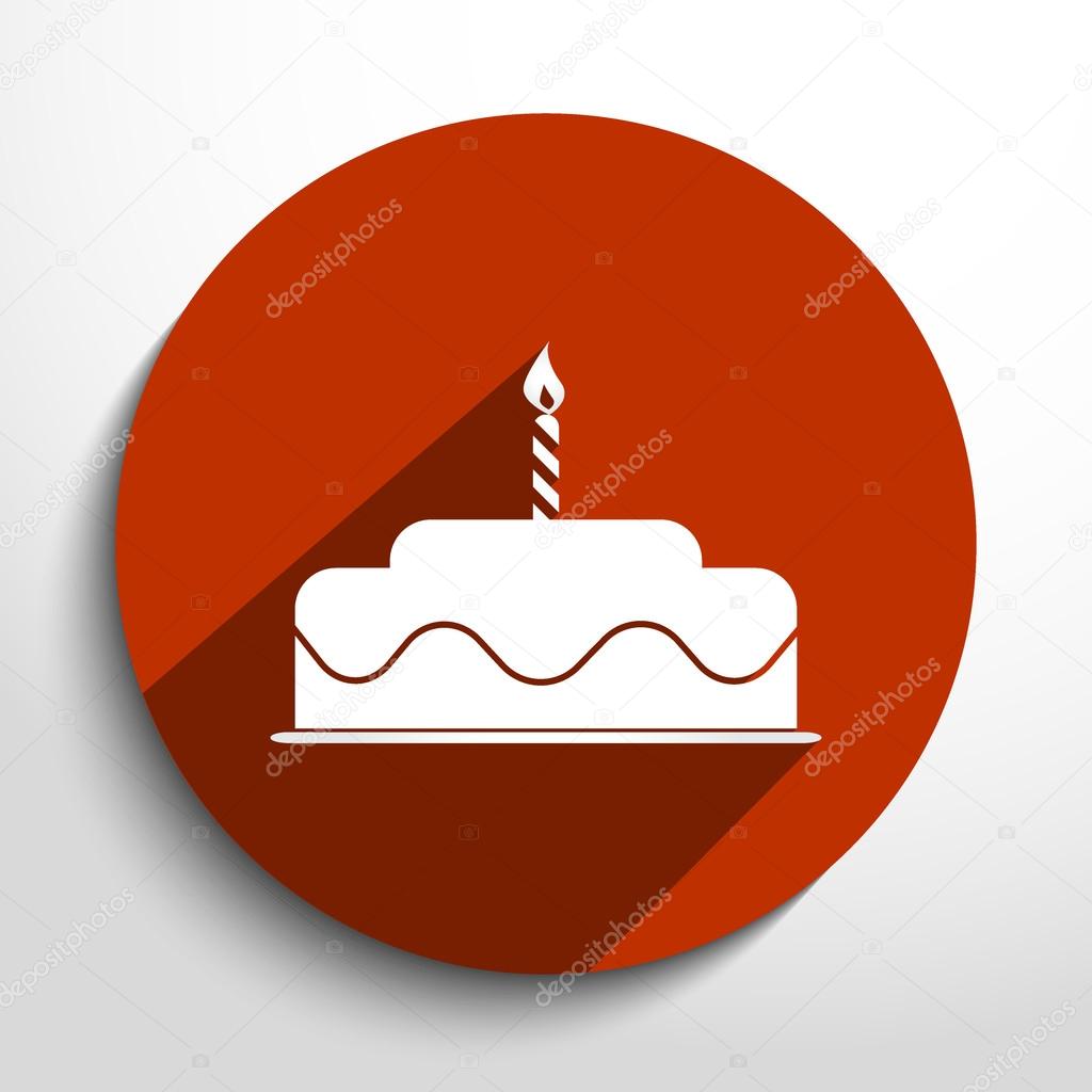 Vector birthday cake web icon.