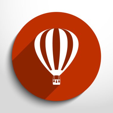 Vektör sıcak hava balon web düz simgesi.