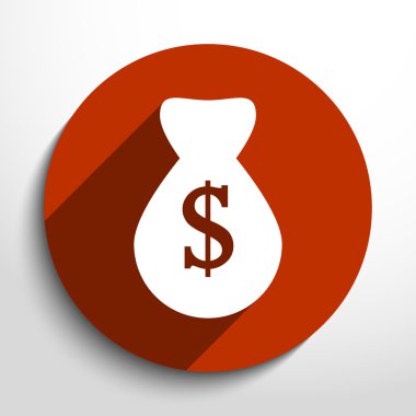 Vektör para çantası web düz simgesi.