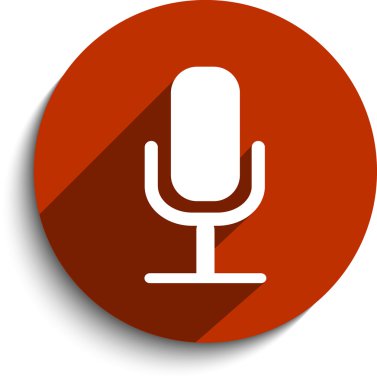 Vektör mikrofon web düz simgesi.