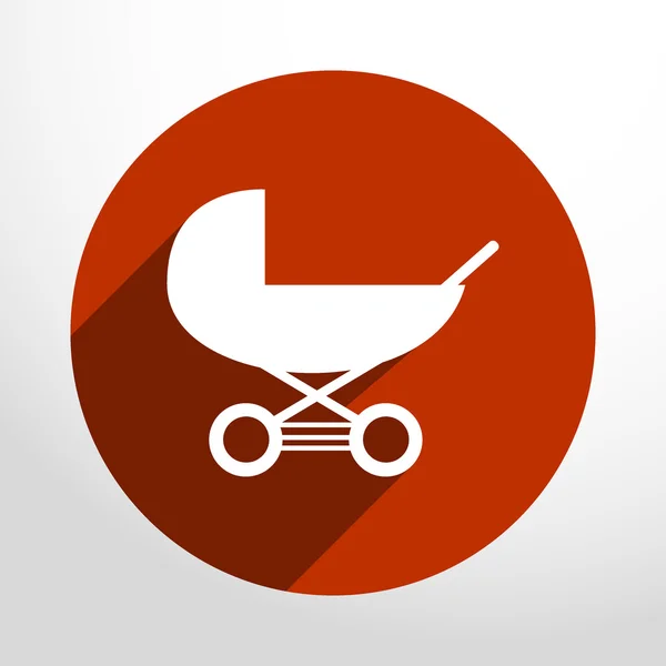 Vector baby carriage flat icon illustration. — Stock Vector