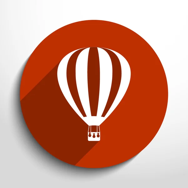 Vektorové horkovzdušný balón web plochý ikona. — Stockový vektor