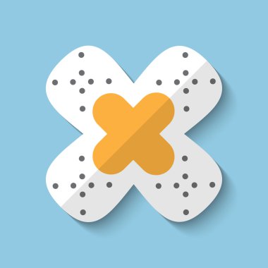 Vektör tıbbi sıva düz simgesi.