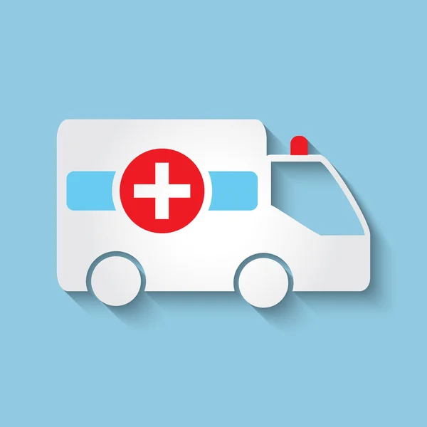 Vector ambulance car flat icon. — Stock Vector