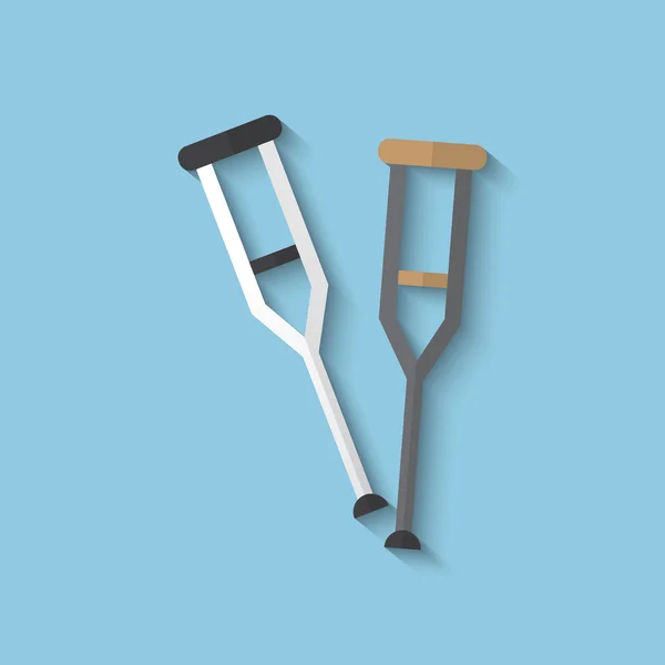 Vector crutch flat icon. — Stock Vector