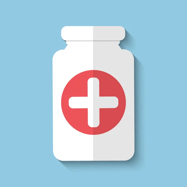 Vector drug jar flat icon. — Stock Vector