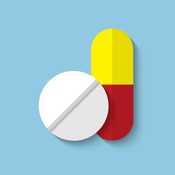 Medicamentos web flat ícone —  Vetores de Stock