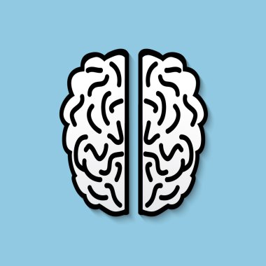 Vektör düz insan beyni simgesi.