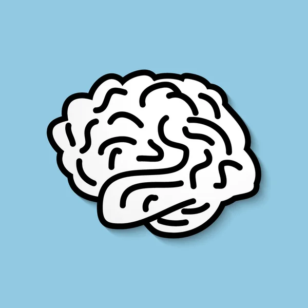 Vector flat human brain icon. — Stock Vector