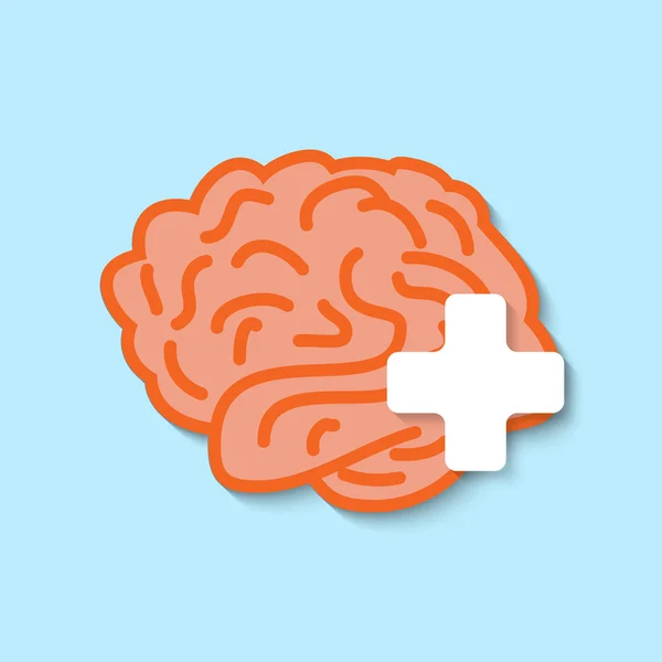 Vector flat human brain icon. — Stock Vector