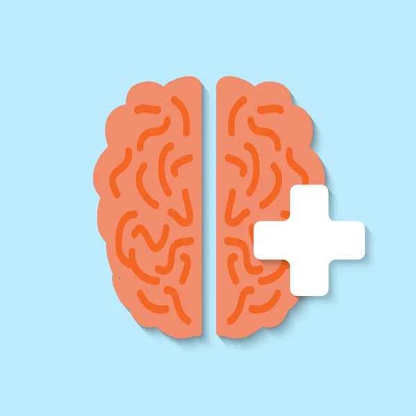 Vector flat human brain icon. — Stock Vector