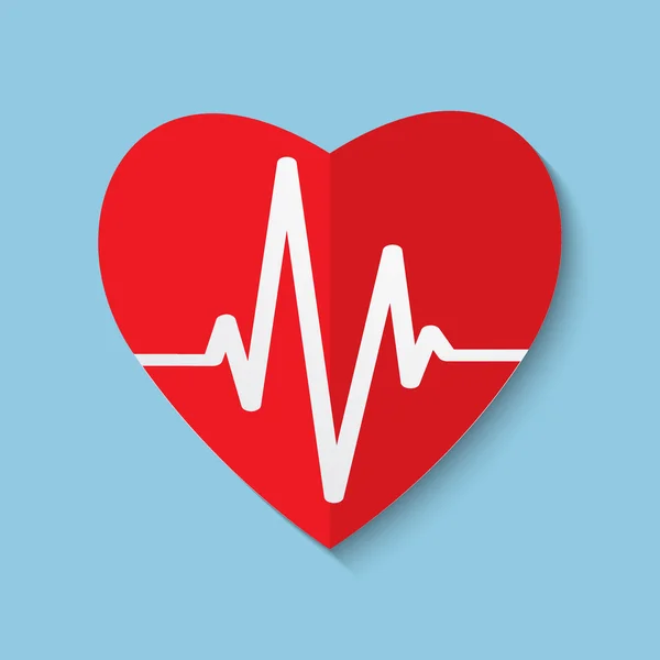 Vector cardiogram or heart rhythm medical icon. — Stock Vector