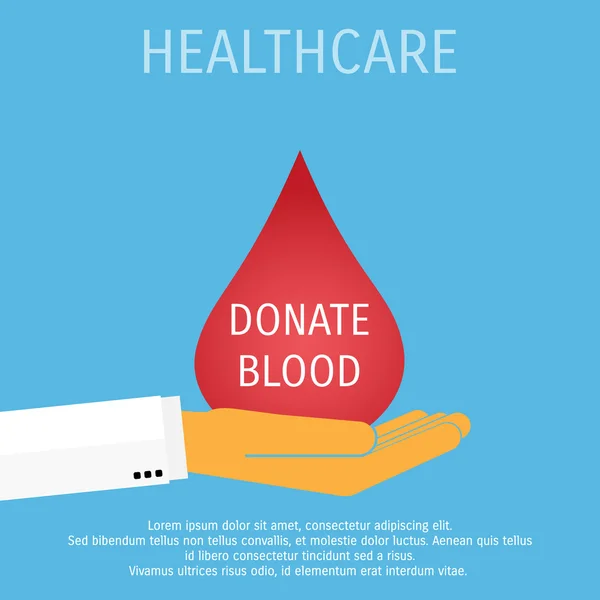 Medicina vectorial y antecedentes sanitarios. Donación de sangre . — Vector de stock