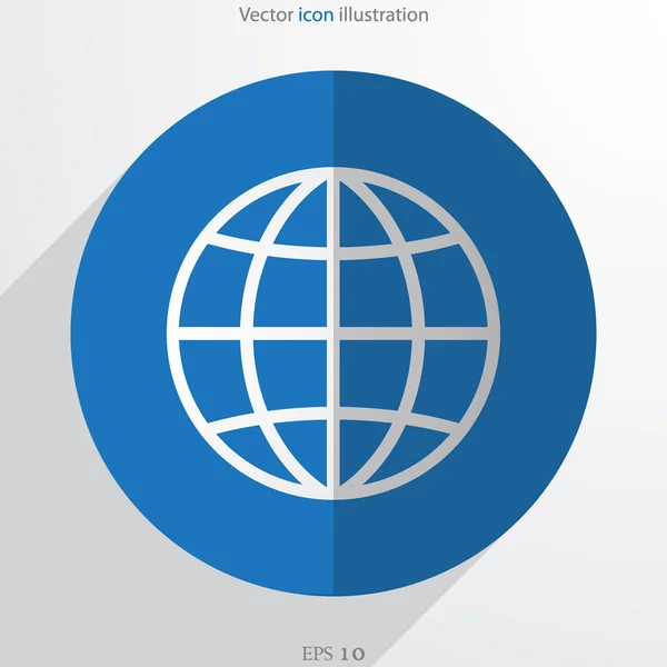 Vector wereldbol web platte icoon — Stockvector