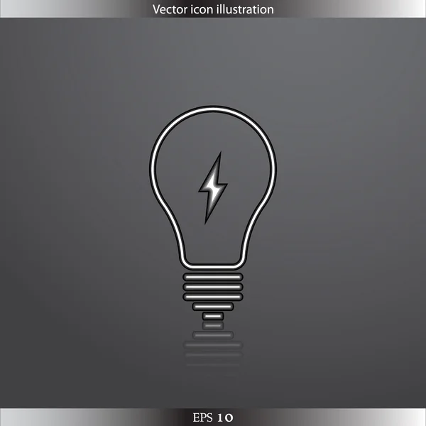 Vector Light bulb web flat icon — Stock Vector