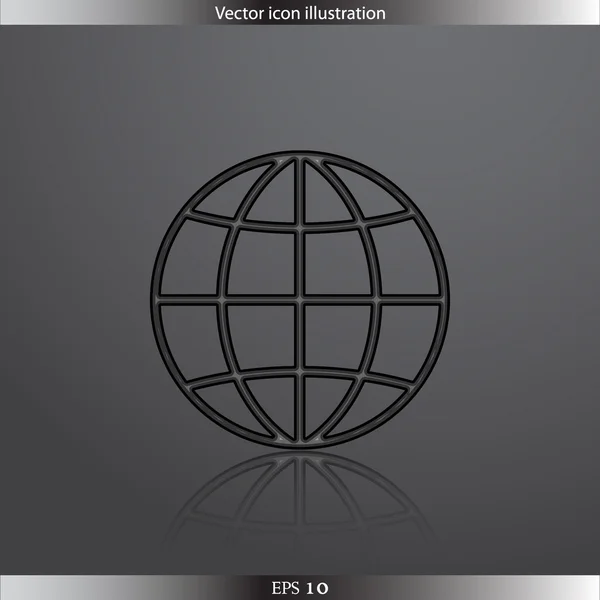 Vector globo web icono plano — Vector de stock