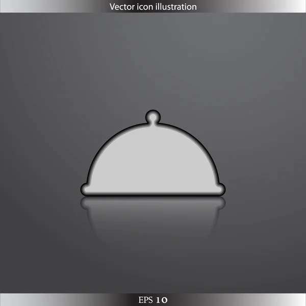 Vektor Restaurant Cloche Web flaches Symbol — Stockvektor