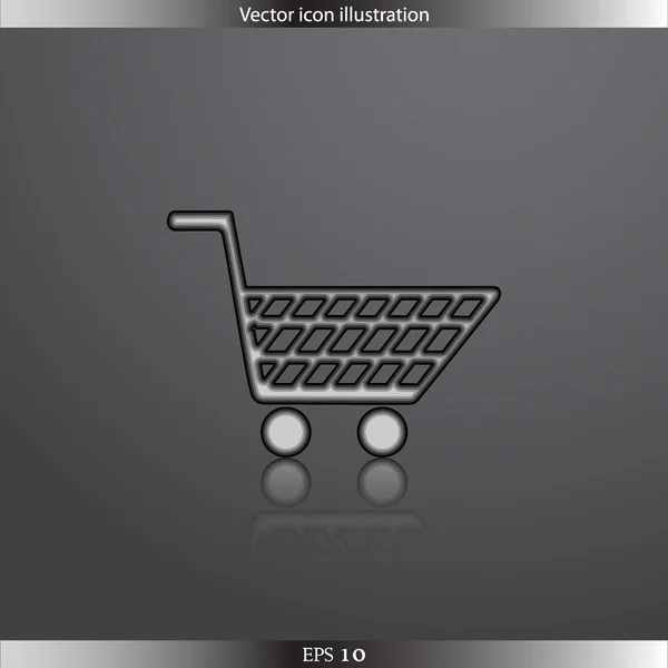 Vector shopping cart web flat ikonen — Stock vektor