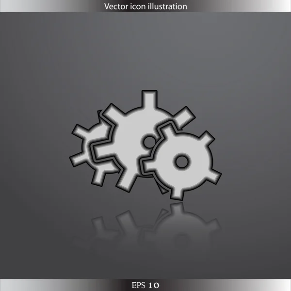 Vector icon of gears — Stock Vector