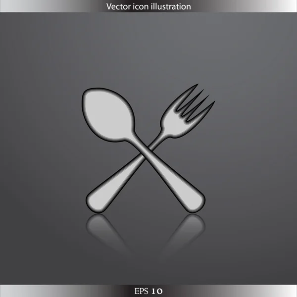 Vector dishware and cutlery web flat icon — Stock Vector