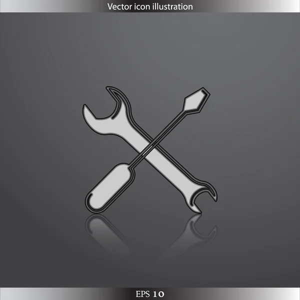 Vectorgereedschappen Reparatie web platte pictogram — Stockvector