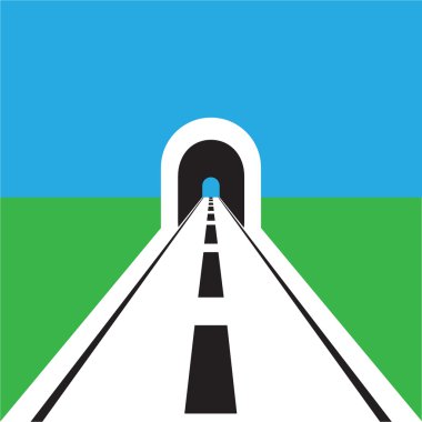 Tünel web düz simgesi olan yol