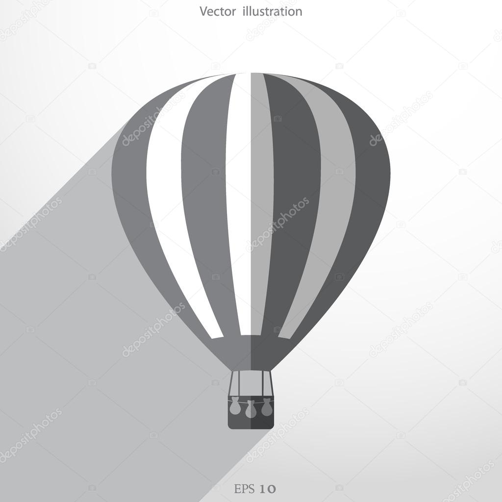 hot air balloon web flat icon
