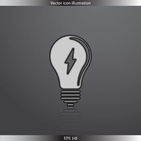 Vector Light bulb web flat icon — Stock Vector