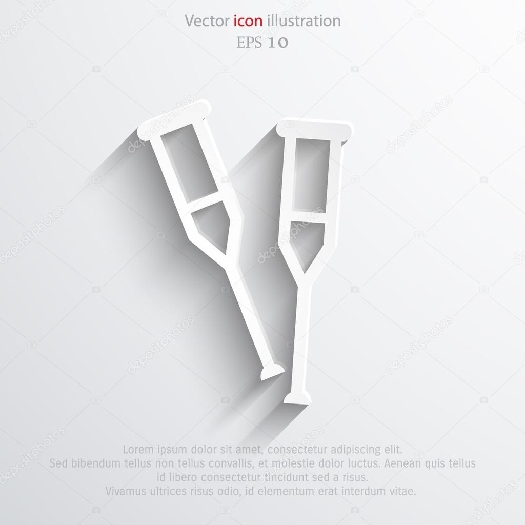Vector crutch flat icon.