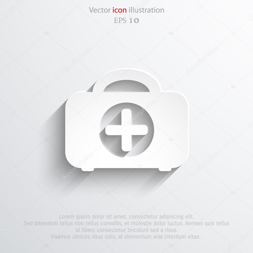 Vector medicine case flat icon.